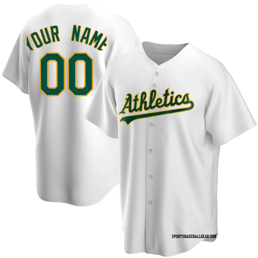 Custom Youth Oakland Athletics White Replica Home Jersey