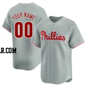 Custom Youth Philadelphia Phillies Gray Limited Away Jersey