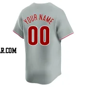 Custom Youth Philadelphia Phillies Gray Limited Away Jersey