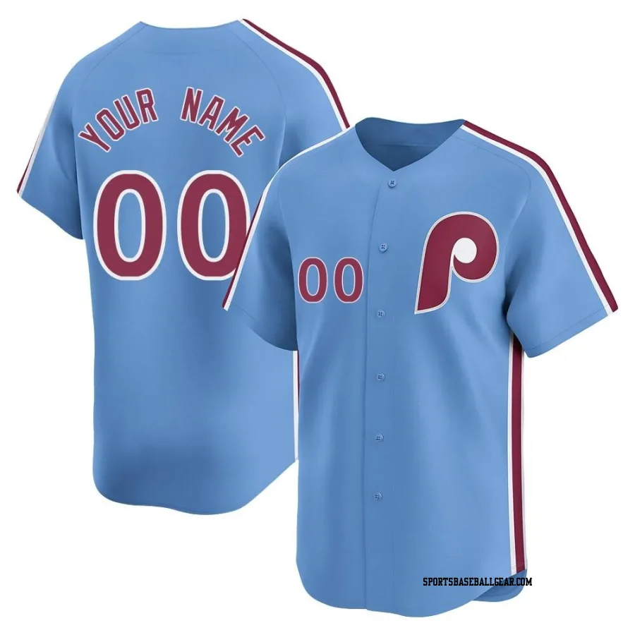 Custom Youth Philadelphia Phillies Light Blue Limited Alternate Jersey