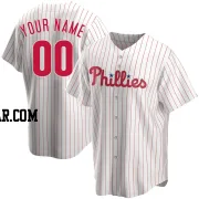 Custom Youth Philadelphia Phillies White Replica Home Jersey