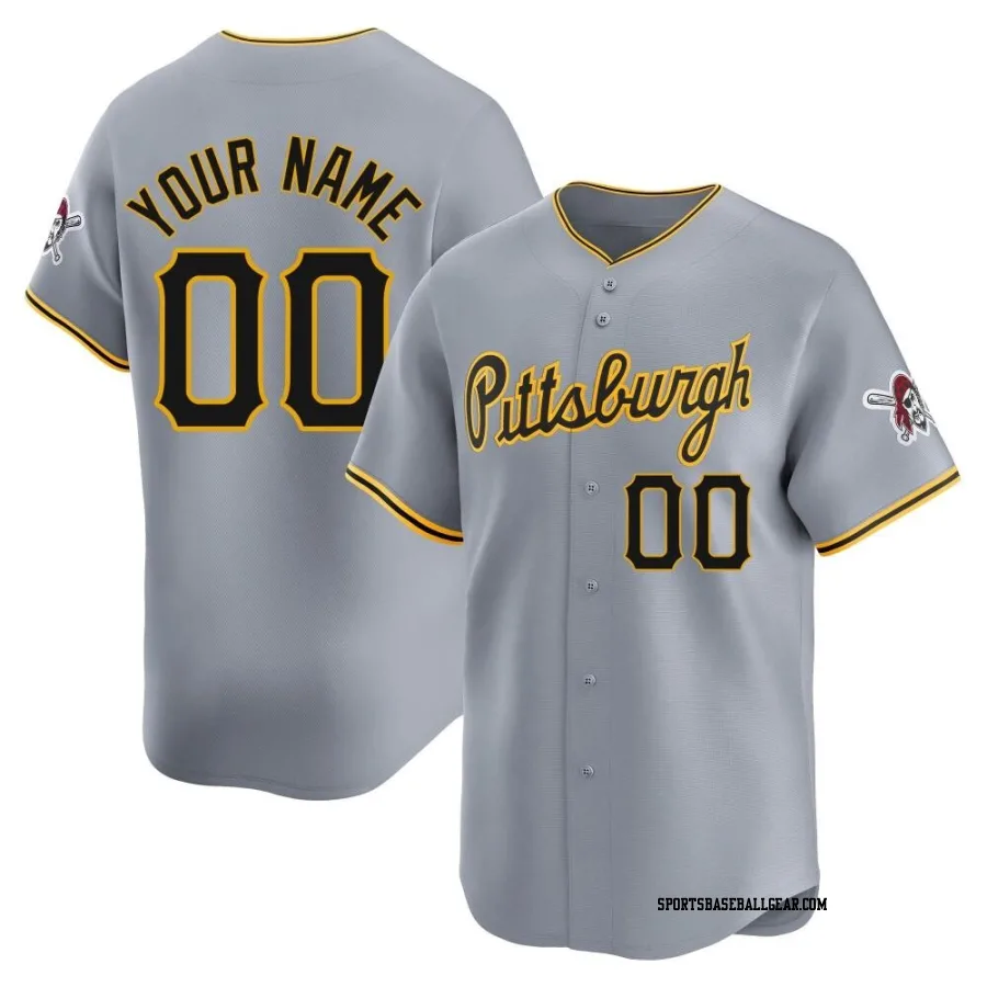 Custom Youth Pittsburgh Pirates Gray Limited Away Jersey