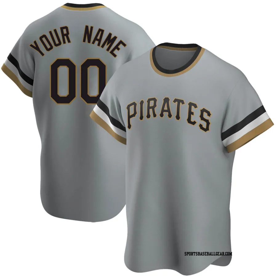 Custom Youth Pittsburgh Pirates Gray Replica Road Cooperstown Collection Jersey