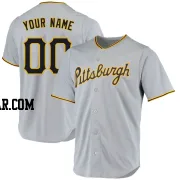 Custom Youth Pittsburgh Pirates Gray Replica Road Jersey