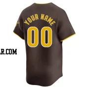 Custom Youth San Diego Padres Brown Limited Away Jersey