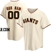 Custom Youth San Francisco Giants Cream Replica Home Jersey