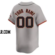 Custom Youth San Francisco Giants Gray Limited Away Jersey