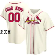 Custom Youth St. Louis Cardinals Cream Replica Alternate Jersey