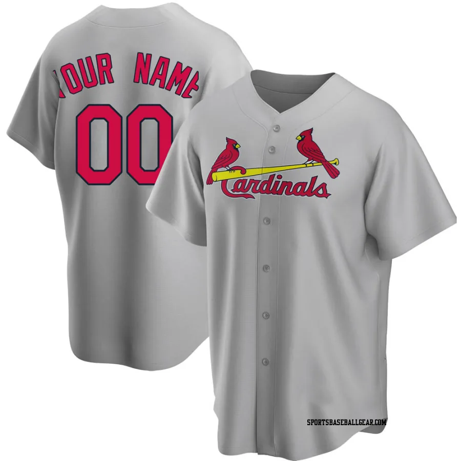 Custom Youth St. Louis Cardinals Gray Replica Road Jersey