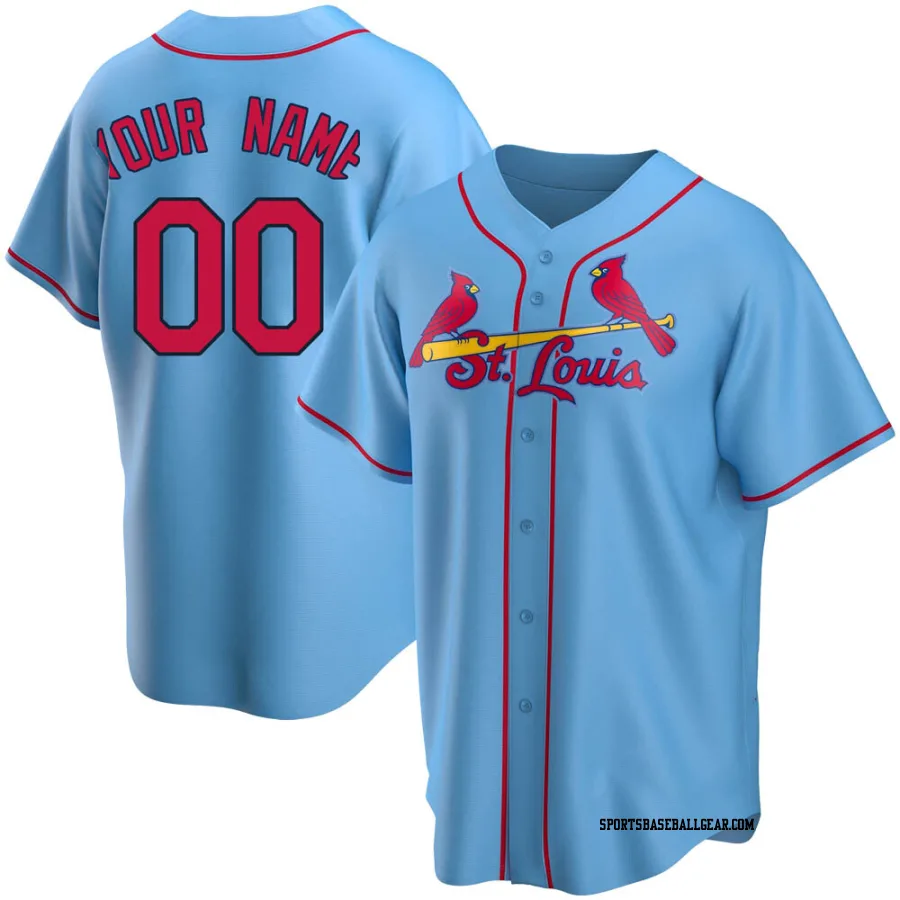 Custom Youth St. Louis Cardinals Light Blue Replica Alternate Jersey