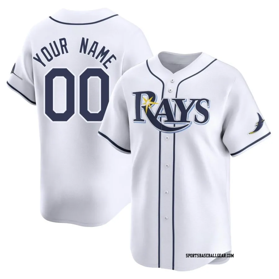 Custom Youth Tampa Bay Rays White Limited Home Jersey