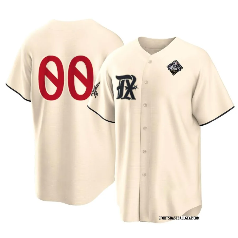 Custom Youth Texas Rangers Cream Replica 2023 City Connect 2023 World Series Jersey