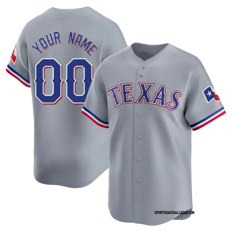 Custom Youth Texas Rangers Gray Limited Away Jersey