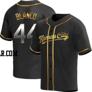 Dairon Blanco Men's Kansas City Royals Black Golden Replica Alternate Jersey