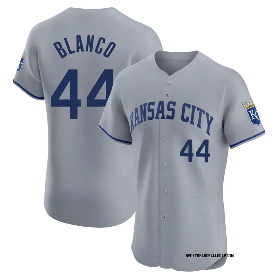 Dairon Blanco Men's Kansas City Royals Gray Elite Road Jersey