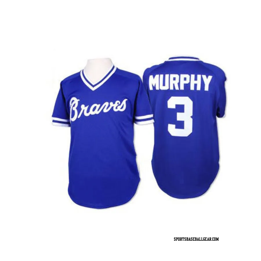 Dale Murphy Men's Atlanta Braves Blue Replica Throwback Jersey