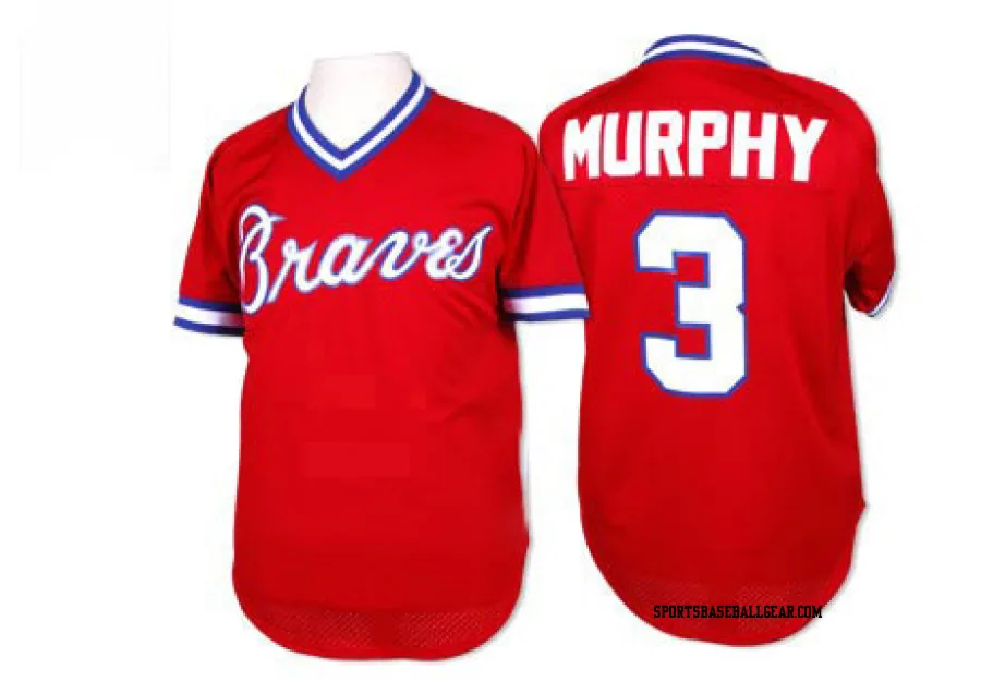 Dale Murphy Men's Atlanta Braves Red Replica 1980 Throwback Jersey