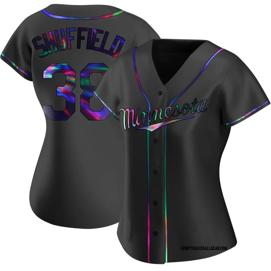 Dalton Shuffield Women's Minnesota Twins Black Holographic Replica Alternate Jersey