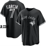 Damaso Garcia Men's Toronto Blue Jays Black/White Replica Jersey