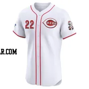 Dan Driessen Men's Cincinnati Reds White Elite Home Patch Jersey