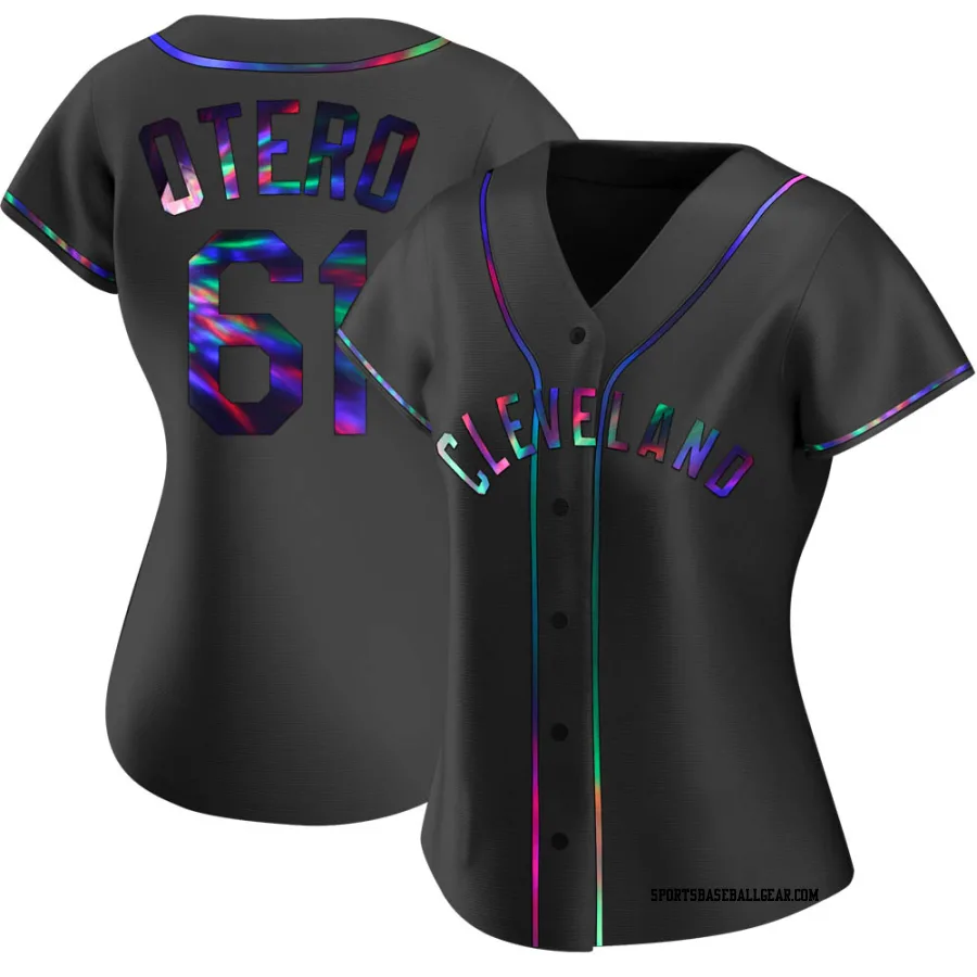 Dan Otero Women's Cleveland Guardians Black Holographic Replica Alternate Jersey