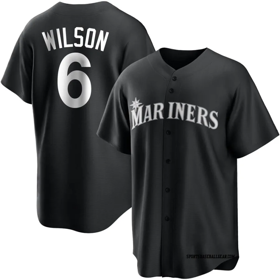 Dan Wilson Men's Seattle Mariners Black/White Replica Jersey