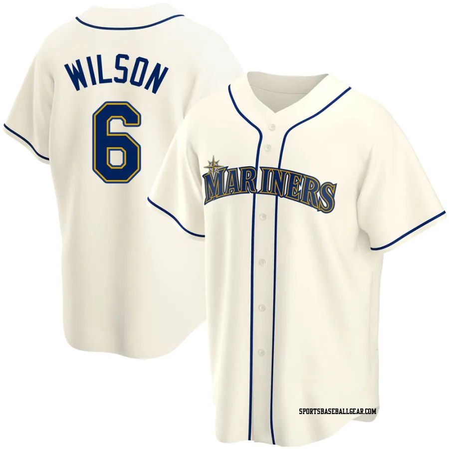 Dan Wilson Men's Seattle Mariners Cream Replica Alternate Jersey