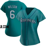 Dan Wilson Women's Seattle Mariners Aqua Authentic Alternate Jersey