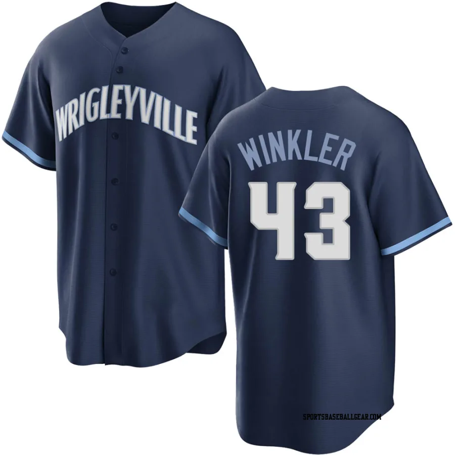 Dan Winkler Men's Chicago Cubs Navy Replica 2021 City Connect Jersey