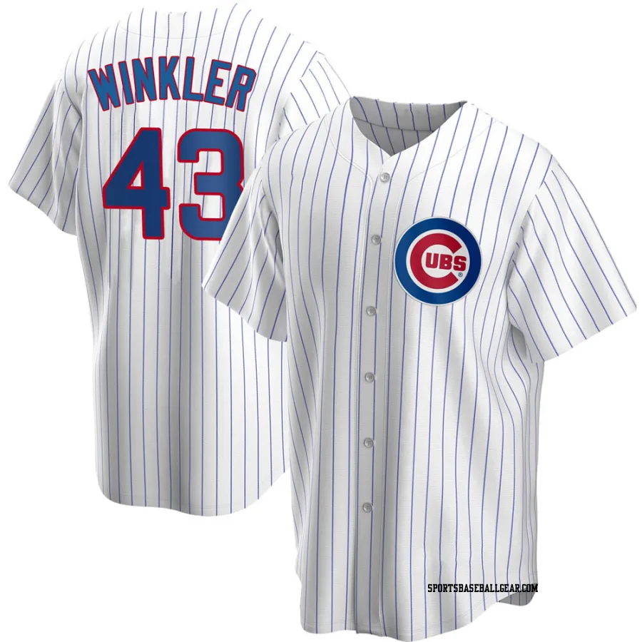 Dan Winkler Men's Chicago Cubs White Replica Home Jersey