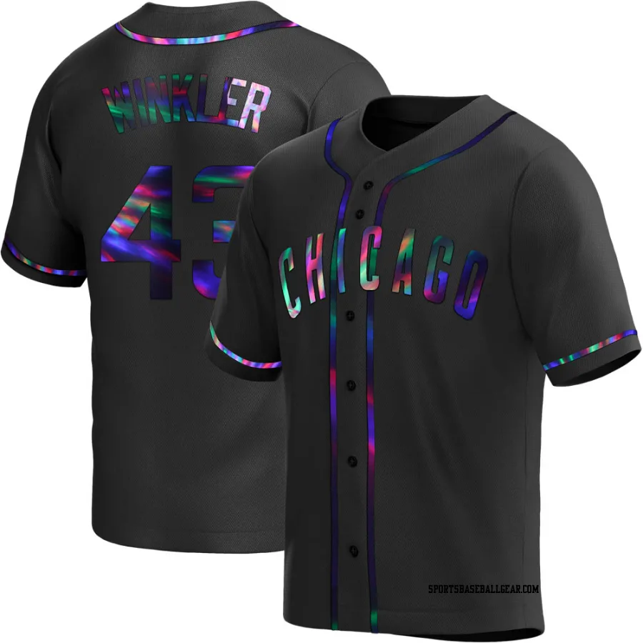 Dan Winkler Youth Chicago Cubs Black Holographic Replica Alternate Jersey