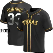 Dane Dunning Men's Texas Rangers Black Golden Replica Alternate 2023 World Series Jersey