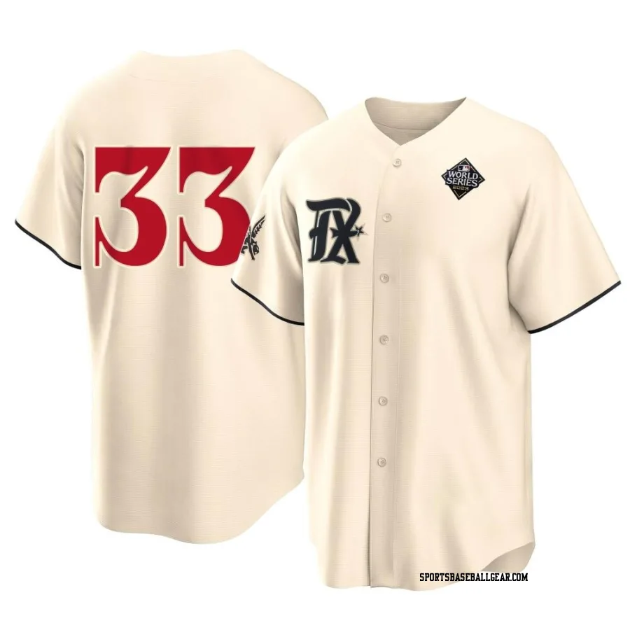 Dane Dunning Men's Texas Rangers Cream Replica 2023 City Connect 2023 World Series Jersey