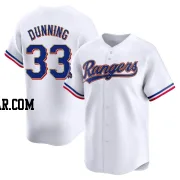 Dane Dunning Men's Texas Rangers Gold Limited White 2024 Collection Jersey