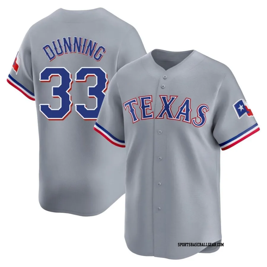 Dane Dunning Men's Texas Rangers Gray Limited Away Jersey