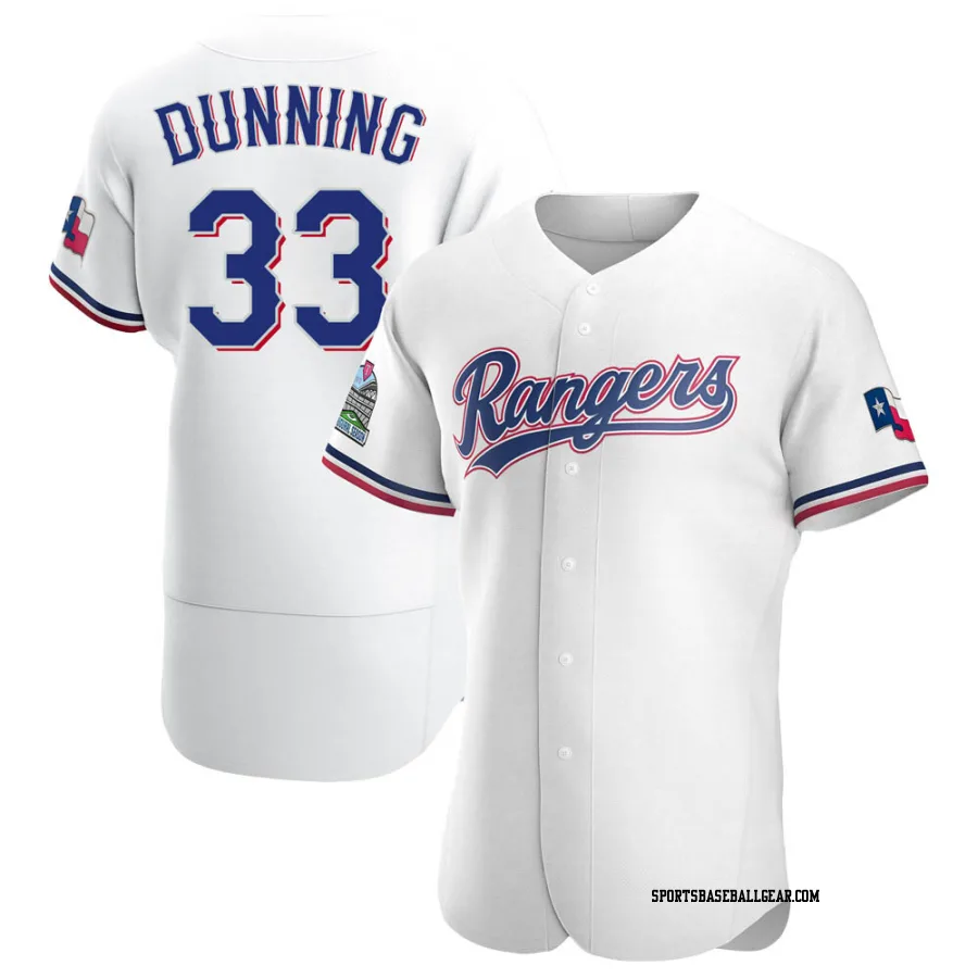 Dane Dunning Men's Texas Rangers White Authentic Home Jersey