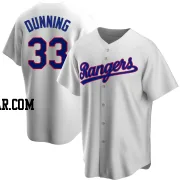 Dane Dunning Men's Texas Rangers White Replica Home Cooperstown Collection Jersey