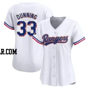 Dane Dunning Women's Texas Rangers Gold Limited White 2024 Collection Jersey