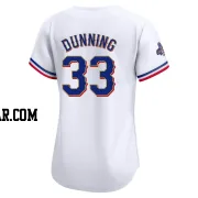 Dane Dunning Women's Texas Rangers Gold Limited White 2024 Collection Jersey