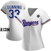 Dane Dunning Women's Texas Rangers White Authentic Home 2023 World Series Jersey