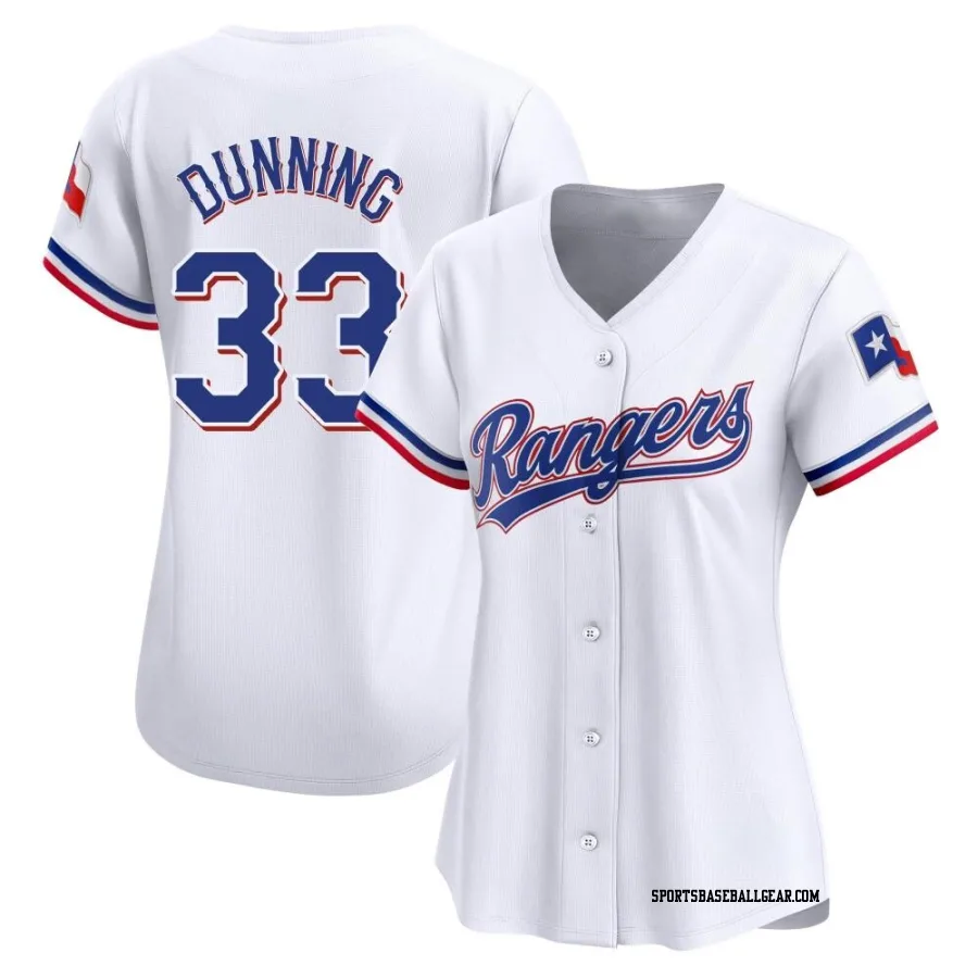 Dane Dunning Women's Texas Rangers White Limited Home Jersey