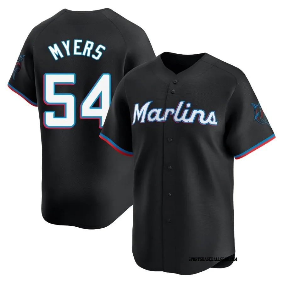 Dane Myers Men's Miami Marlins Black Limited Alternate Jersey