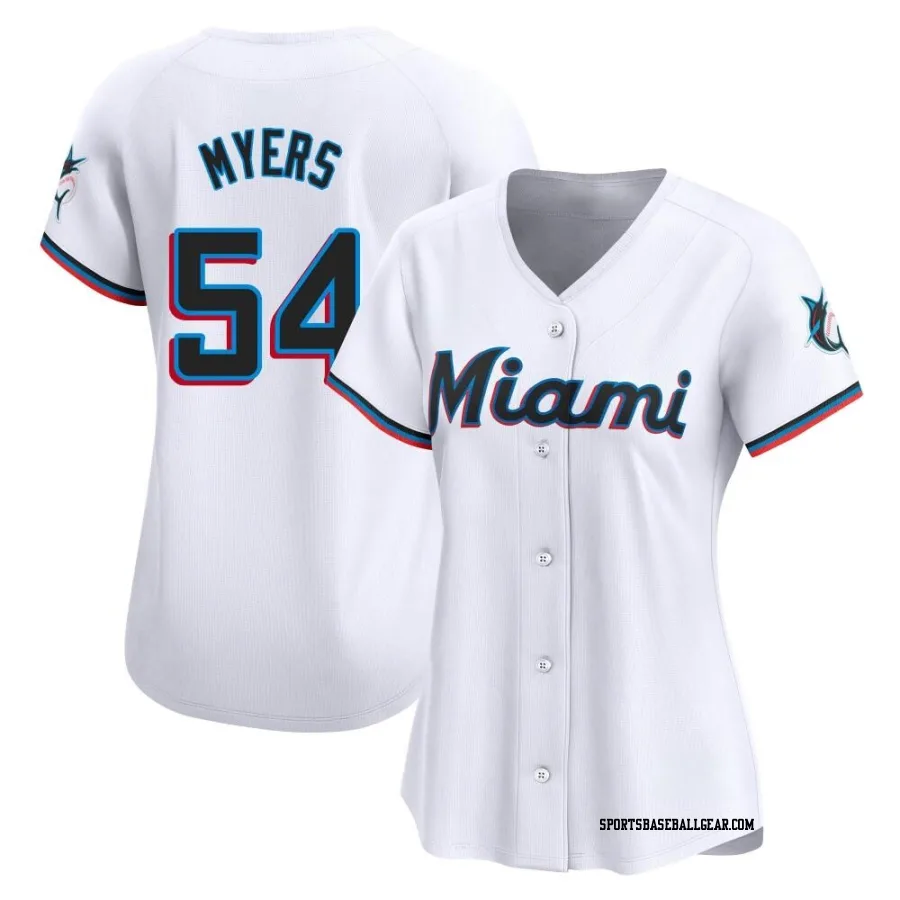 Dane Myers Women's Miami Marlins White Limited Home Jersey