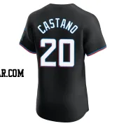 Daniel Castano Men's Miami Marlins Black Elite Alternate Vapor Premier Jersey