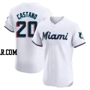 Daniel Castano Men's Miami Marlins White Elite Home Jersey