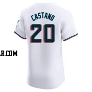 Daniel Castano Men's Miami Marlins White Elite Home Jersey