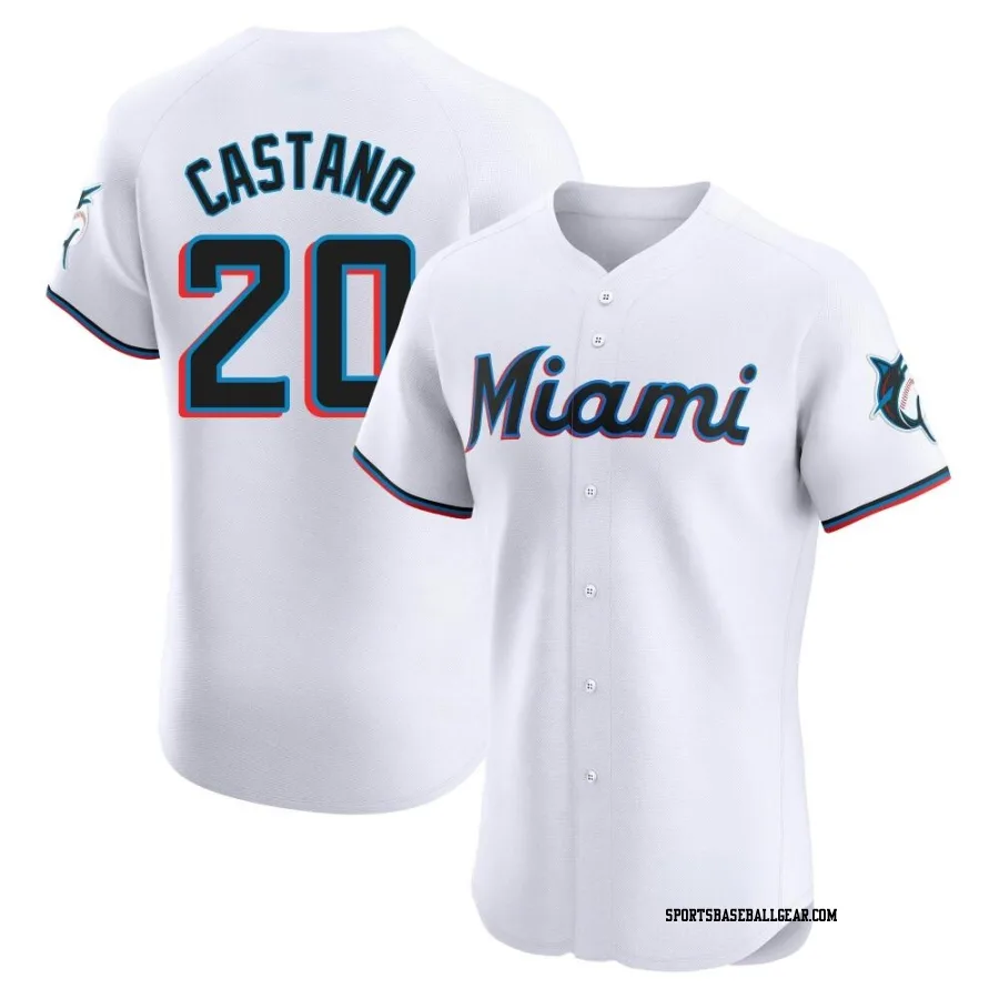 Daniel Castano Men's Miami Marlins White Elite Home Jersey