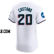 Daniel Castano Men's Miami Marlins White Elite Home Patch Jersey