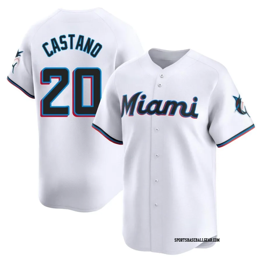 Daniel Castano Men's Miami Marlins White Limited Home Jersey