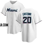 Daniel Castano Men's Miami Marlins White Replica Home Jersey